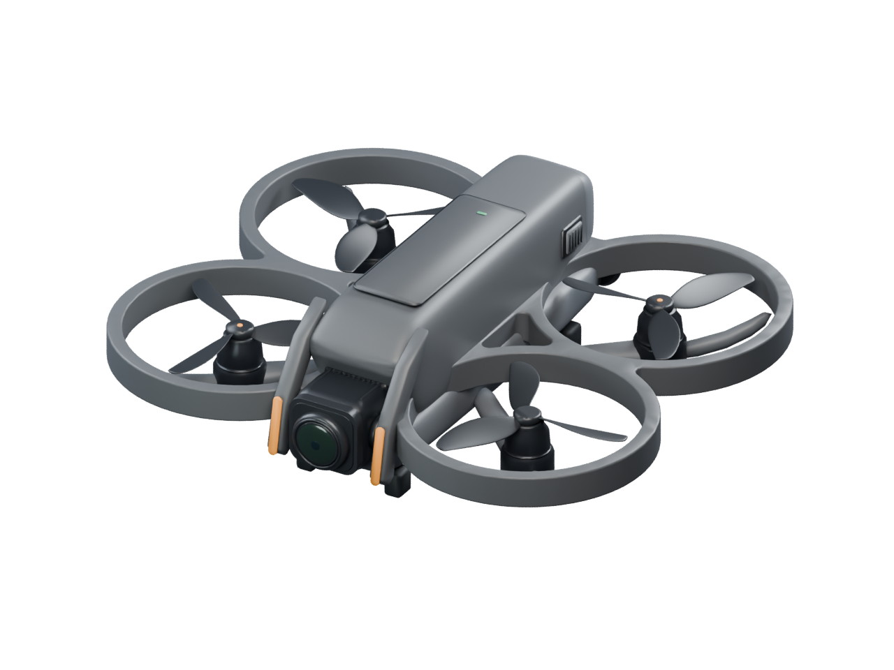 DJI Avata 2 3D model with integrated propeller guards and front camera